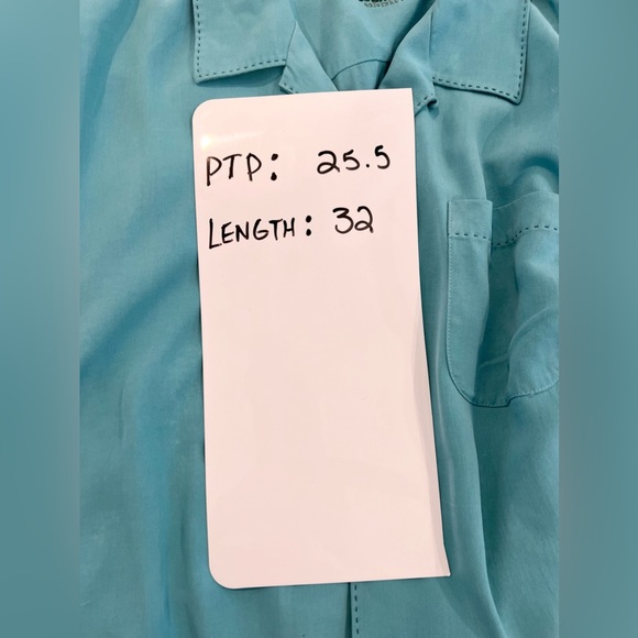 Tommy Bahama Silk Original Fit Camp Shirt Light Turquoise Edge Stitch Detail XL - Picture 9 of 9
